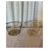 (2) Round Wire Egg Baskets