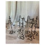 Metal Stands With Glass Bud Vases Set