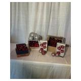 Red And Gold Glass Christmas Ornaments