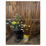 Ornamental Metal Urn with Floral Embossing