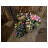 Artificial Floral Arrangements in Baskets