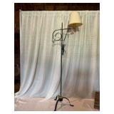 Wrought Iron Floor Lamp with Fabric Shade