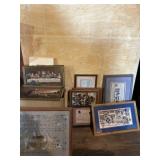 Framed Religious Prints and Needlework Group