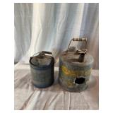 Two Metal Utility Fuel Cans with Handles