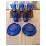 Shirley Temple Blue Glassware Set