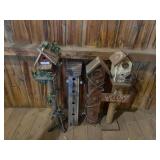 Four Decorative Wooden Birdhouses