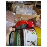 Glassware and Decorative Tins