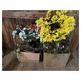Two Boxes of Artificial Flower Arrangements