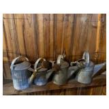 (4) Galvanized Metal Watering Cans