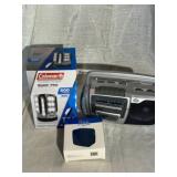 Coleman Lantern, Halo Power Cube, Durabrand Radio