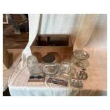 Wood Crate with Assorted Glassware and Dï¿½cor