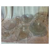 Pressed Glass Serving Bowls and Dishes Assortment