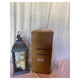 Metal and Glass Lantern with Flameless Candles