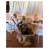 Painted Wood and Metal Garden Decor
