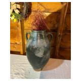 Glazed Ceramic Two-Handled Amphora Vase