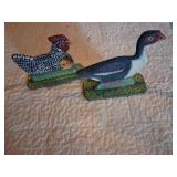 Folk Art Painted Wood Bird Figures, 1991