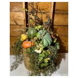 Artificial Fall Harvest Basket Arrangement