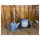 Galvanized Metal Watering Cans and Pail Set