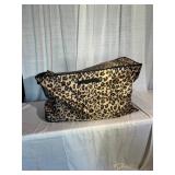 Leopard Print Wheeled Duffle Bag
