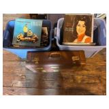 Vinyl Records with Suitcase