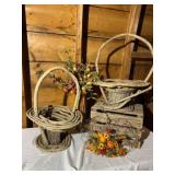 Twig Baskets and Autumn Floral Arrangements
