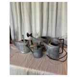 (4) Galvanized Metal Watering Cans