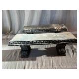 Cast Stone Benches with Scroll Detail