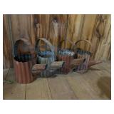 Corrugated Metal Watering Cans, Set of Four