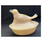 Art Glass Songbird On Nest