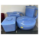 (4) Vtg. Westinghouse Pottery Pitcher & Svg. Dshes