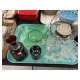 Flower Frog w/ Depression Bowl & Art Glass