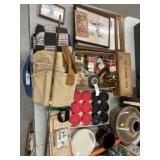 Checkerboard Rug, Framed Goods, Pottery Vase