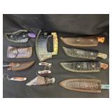 Assortment Damascus Blade Crafted Knives