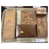 Vintage Hinged Top Decorated Storage Boxes