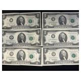 (6) 1976 $2 Bills