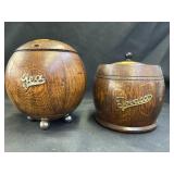 Turned Wood Tobacco & Tea Canisters