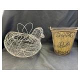 Wire Formed Egg Basket w/ Pail