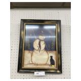 Kim Lewis Framed Print of Snowman