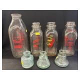 Milk Bottles w/ Inkwells