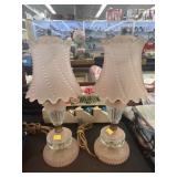 (2) Satin Glass Bureau Lights
