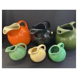 (6) Vintage Pottery Cream & Juice Pitchers
