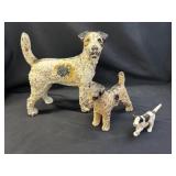 (3) Attributed Hubley Cast Metal Dogs