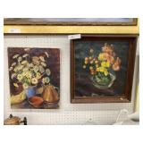 (2) Floral Oil on Canvases