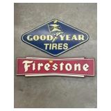(2) Contemporary Tin Automotive Signs