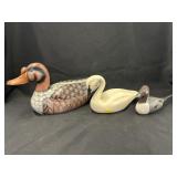(3) Machine Carved Duck Decoys