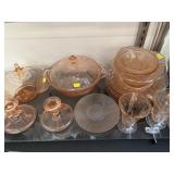Assortment Pink Depression Glassware