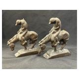 (2) Bronze Plated End of the Trail Bookends