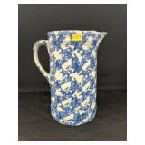 Stoneware Sponge Decorated Pitcher