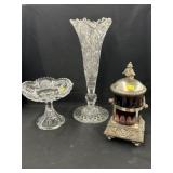 Silver Plate Caster w/ Cut Glass