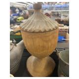 Turned & Carved Wood Urn
